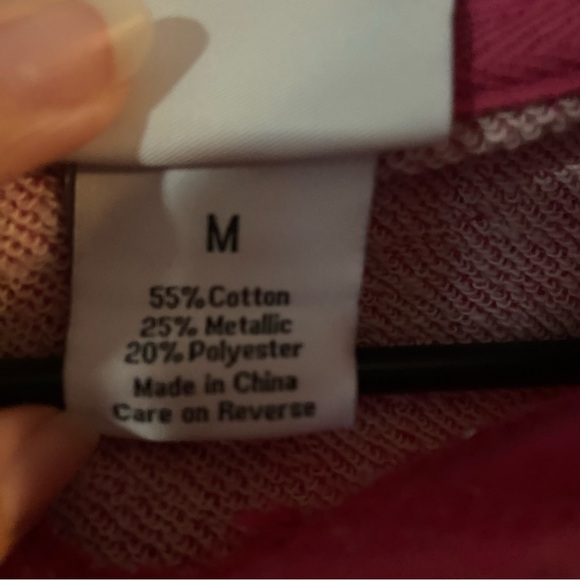 Hersheypark Kisses Pink Sparkle Hooded Sweatshirt Size Medium EUC - Picture 5 of 6